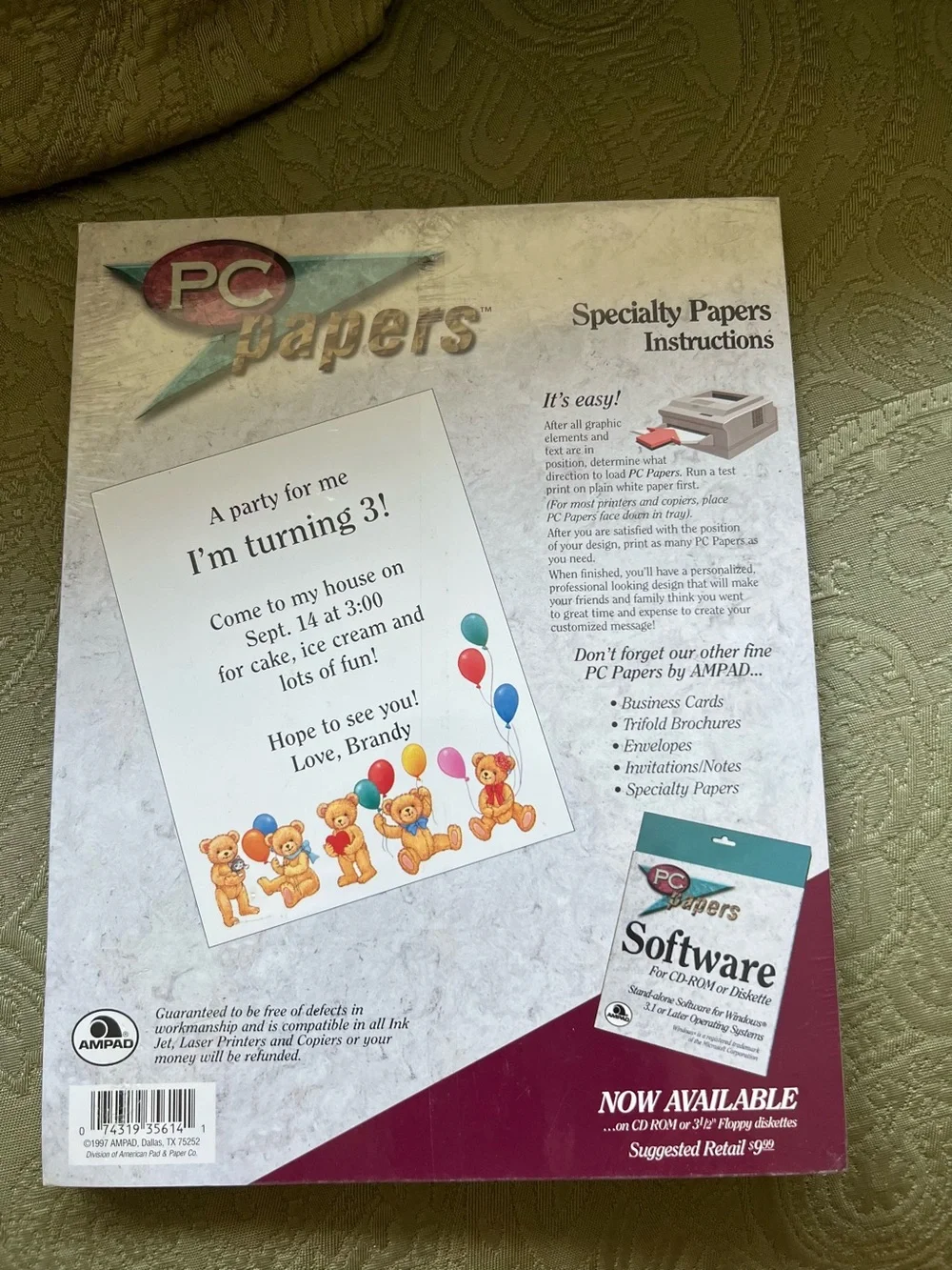 NWT Specialty Paper Teddy Bears 100 Sheets